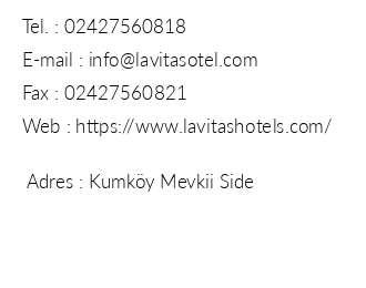 Lavitas Hotel iletiim bilgileri